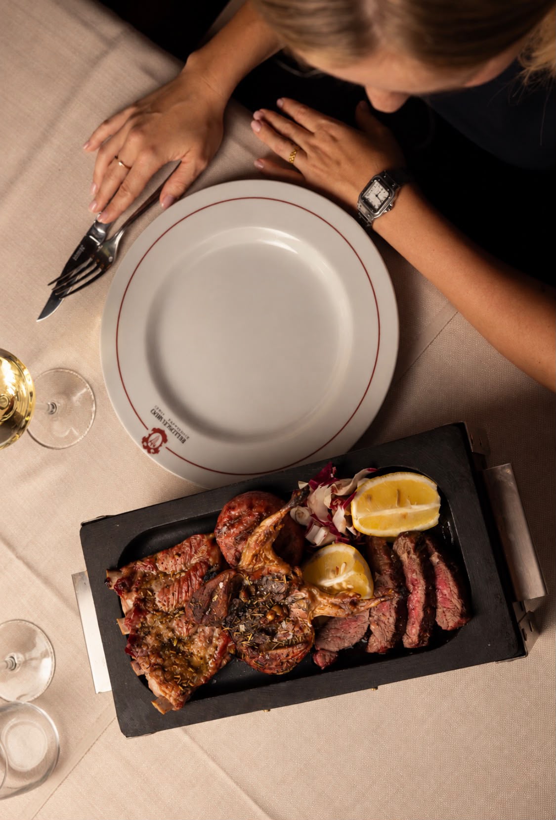 Bistecca con contorni al tagliere